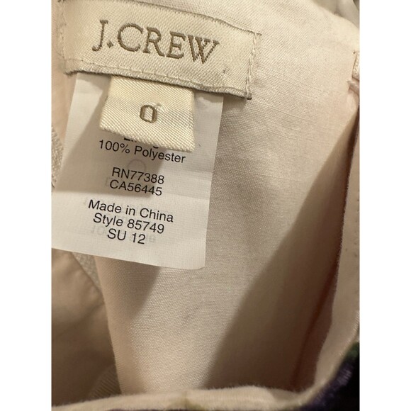 J Crew Strapless 100% Silk Mini‎ Dress Size 0 Cream Watercolor Lined Pockets EUC - Picture 4 of 14
